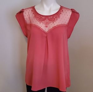 Coral Lace Top Size Large